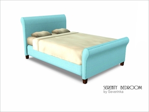 Sims 3 — Double bed by Severinka_ — Double bed from bedroom 'Serenity'. Furniture performed in summer sea colors.