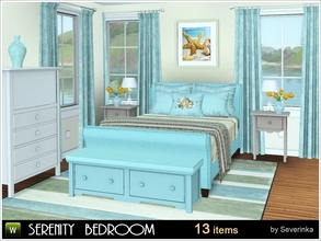 Sims 3 — Serenity Bedroom by Severinka_ — Bedroom furniture set of 13 items. Furniture performed in summer sea colors,
