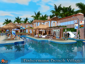 Sims 3 — Fishermans Beach Village by autaki — Fisherman Beach Village It has Restaurant Bar Beach bar Bedroom Bathroom