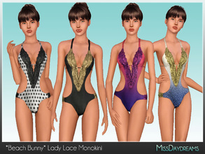 Sims 3 — *Beach Bunny* Lady Lace Monokini by MissDaydreams — *Beach Bunny* Lady Lace Monokini will give your Sims chic