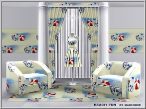 Sims 3 — Beach Fun_marcorse by marcorse — Themed pattern: beach toys, sand and water.