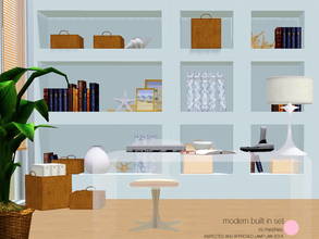 Sims 3 — Modern Built In Set by DOT — Modern Built In Set. Contemporary and Modern Shelves, Double and Single wide, with