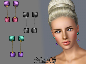 Sims 3 — NataliS Drop earrings with a cabochons FT-FA by Natalis — Original bright drops earrings. Simple design. Two