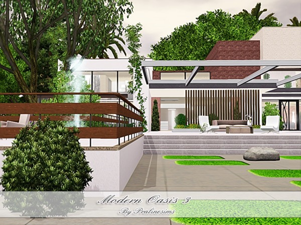Sims 3 — Modern Oasis 3 by Pralinesims — EP's required: World Adventures Ambitions Late Night Generations Pets Showtime