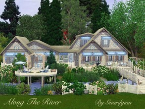 Sims 3 — Along the River by Guardgian2 — A coastal house on a pond featuring 2 bedrooms, 1 bathroom, a kitchen, a living