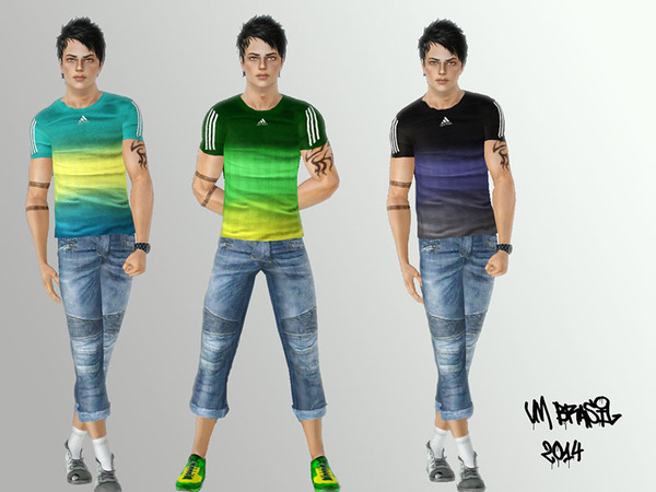 Sims 3 — VM Brasil 2014 t-shirts by flower_love2 — This is a t-shirt for YA/A males Inspiration from football VM Brasil