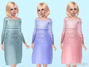 Sims 3 — Lace Flower Girl Dress [CHILD] by Alexandra_Sine — A simple Lace Flower Girl Dress for your children female