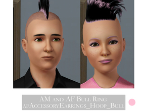 Sims 3 — af Accessory Earrings Hoop Bull by DOT — afAccessoryEarrings_Hoop_Bull using in game colors, by DOT of The Sims
