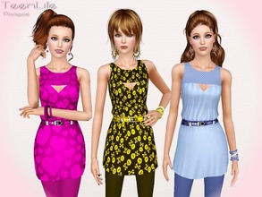 Sims 3 — TeenLife by Paogae — A nice and funny outfit for your teen females, includes leggings and blouse with belt. Teen