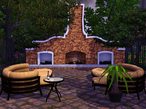 Sims 3 — Eden patio by spacesims — A vast patio including cozy furniture and a warm fireplace.