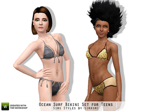 Sims 3 — Ocean Surf Bikini Set for Teens by simromi — Ride the surf in one of these stylish Bikinis. The set includes two