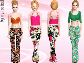 Sims 3 — Street Style set by melisa_inci — This set includes two items:Heart Bustier,Cross Cut Out With Crop Top,Caged