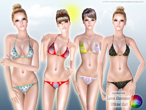 Sims 3 — Love Summer Bikini Set (AF) by natef005 — Love Summer Bikini Set includes: Abstract Floral Bikini Bikini with