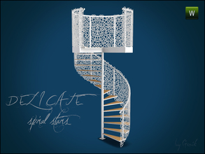 Sims 3 — Delicate Spiral Stairs by Gosik — Set includes following items: spiral stairs and two different railings (use