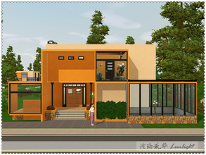 Sims 3 — Warm Winter by Lunlight2 — Fantastic modern abode in bright, bold colors featuring three bedrooms, a nursery and