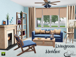Sims 3 — Livingroom 'Meridea' by BuffSumm — Simple wooden shaped. Comfort. Colourful. Rustic. Some words to descripe the