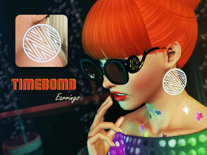 Sims 3 — Timebomb Earrings  by Kiolometro — Earrings for women. Pattern made with mesh. Recolorable, with icon in CAS.