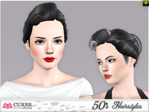 Sims 3 — curbs 50s hairstyles02 by Colores_Urbanos — my first creations hairstyle. is not perfect, sorry! I wanting to