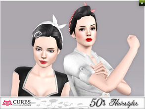 Sims 3 — curbs 50s hairstyles02v2 by Colores_Urbanos — my first creations hairstyle. is not perfect, sorry! I wanting to