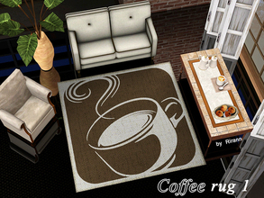 Sims 3 — Coffee Rug 1 by Rirann — Coffee Rug 1. 2 channels recolorable.