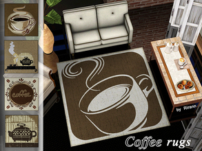 Sims 3 — Coffee Rugs by Rirann — A set of 5 rugs with coffee theme. Will be perfect for kitchen, dining or any room where