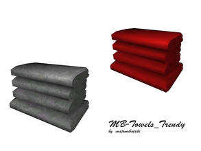 Sims 3 — MB-Towels_Trendy by matomibotaki — MB-Towels_Trendy, a pile of towels for bath deco, new mesh, recolorable, two