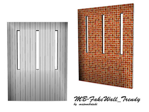 Sims 3 — MB-FakeWall_Trendy by matomibotaki — MB-FakeWall_Trendy, 2x1 new modern bathroom-divider mesh, recolorable and