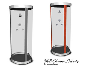 Sims 3 — MB-Shower_Trendy by matomibotaki — MB-Shower_Trendy, new half round shower mesh with glass, 3 recolorable areas