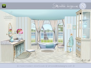 Sims 3 — Coastal Bathroom by SIMcredible! — The wind is still blowing beachy modern air. Now, it's the bath time ^^ by