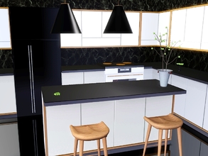Sims 3 — Kitchen Lance by Flovv — A modern kitchen with the perfect refrigerator for a big family. The stove will cook