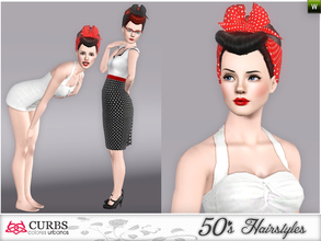 Sims 3 — curbs 50s hairstyles04v2 by Colores_Urbanos — retro hairstyle for teens and young adults. From Paraguay with