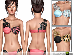 Sims 3 — Swimwear 8 - Top - S119 by ekinege — Embellished top. 2 recolorable parts. Y.Adult - Adult.