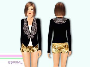 Sims 3 — Glamorous outfit by espiral by espiral2 — Hi! This is glamorous outfit with jacket and gold shorts. I did some