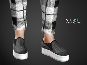 Sims 3 — Monochrome Trainers by Ms_Blue — Set with crop top, joggers and trainers. For a fashionable casual look when