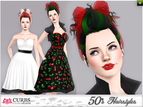 Sims 3 — curbs 50s hairstyles05 by Colores_Urbanos — retro hairstyle for teens and young adults. From Paraguay with love!