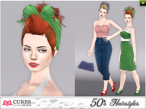 Sims 3 — curbs 50s hairstyles05v2 by Colores_Urbanos — retro hairstyle for teens and young adults. From Paraguay with