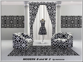 Sims 3 — Modern BandW 2_marcorse by marcorse — Geometric pattern: modern black and white geometric design