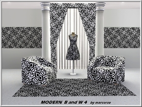 Sims 3 — Modern BandW 4_marcorse by marcorse — Geometric pattern: modern black and white geometric design