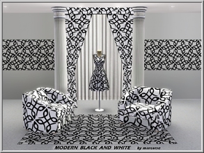 Sims 3 — Modern Black and White_marcorse by marcorse — Geometric pattern: modern geometric design in black and white