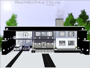 Sims 3 — Black&White House by Paogae — A modern, linear and functional lot 30x30, on 2 stories, for a young couple or