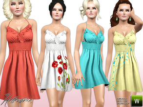 Sims 3 — Flourish Ruffle Sun Dress by Harmonia — Frilly ruffles add a feminine flourish to our cover-up dress. Custom