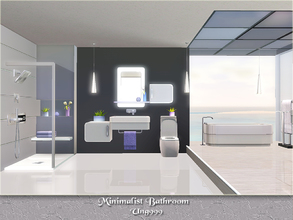 Sims 3 — Minimalist Bathroom by ung999 — A modern and simple bathroom set has 14 items. I made two sinks, you can use