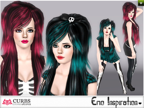 Sims 3 — set emo inspiration by Colores_Urbanos — In this set, two hairstyle and socks. for teens and adults. Hairstyles