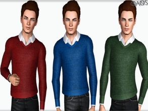Sims 3 — Lymann Merino Sweater With Shirt by OranosTR — 2 Recorable Part. Custom mesh by me.
