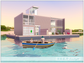 Sims 3 — Floating Garden Houseboat by Lunlight2 — A fascinating houseboat with green spaces, which has a garage for boat,