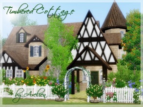 Sims 3 — Timbered Cottage by Arelien — Petite old fashioned cottage with mini tower. 1 bedroom, 1 bathroom