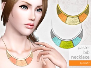 Sims 3 — Pastel Bib Necklace by tifaff72 — Pastel Bib Necklace. Teen/YA-A/Elder female 3 recolorable channel. Base game