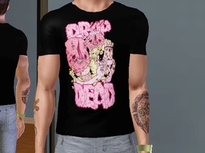 Sims 3 — Drop Dead T-Shirt by killervamp6632 — Drop Dead T-Shirt. Made for Young Adult Males, as Everyday wear.