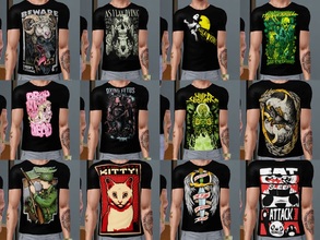 Sims 3 — 12 YA Male T-Shirts by killervamp6632 — 12 T-shirts made for Young Adult Males, as Everyday wear.