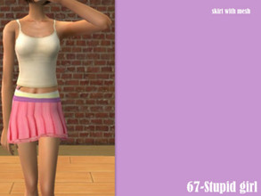Sims 2 — 67-Stupid girl skirt by Well_sims — Pink cute mini skirt for your sim.